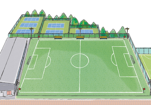 サッカーグラウンドを人工芝ピッチに改修 立教新座中学校 高等学校